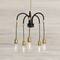Hello Honey® Robert Stevenson Lighting Harper 19" Black and Brass 5-Light Exposed Bulb 2-Tone Metal Chandelier